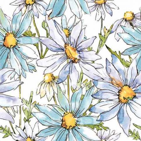 Ubrousky MAKI L (20ks) Watercolour Blue Margerites