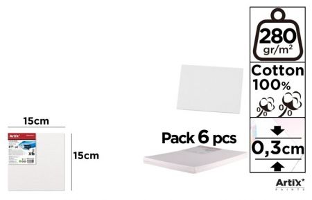 Malířské plátno 0,3 cm 15 x 15 cm