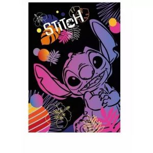 Sešit A5 32 listů Stitch black vzor 1 linka