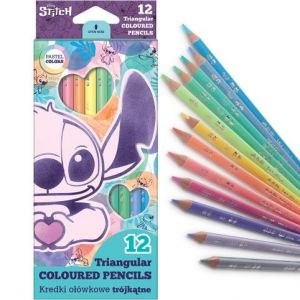 Pastelky trojhranné 12ks Stitch pastel