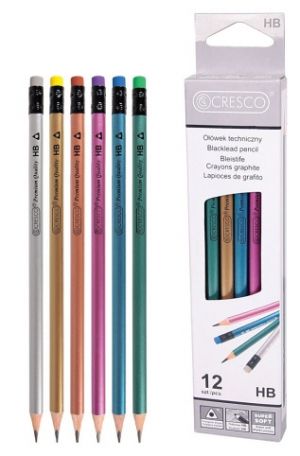 Tužka s gumou CRESCO Metalic TRIO HB