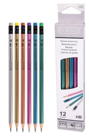 Tužka s gumou CRESCO Metalic TRIO HB