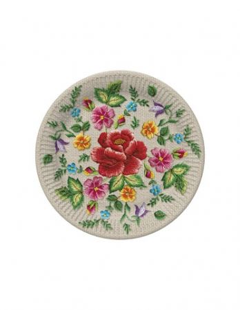 Papírový talíř velký - Roses Mountain Embroidery Folk