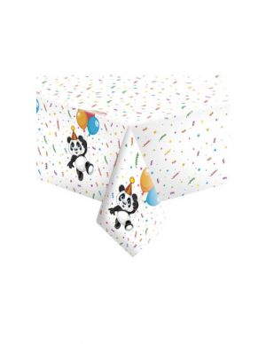 Papírový ubrus 180 cm Funny Panda with Balloons