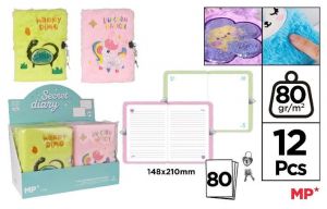 Památník plyšový A5 se zámkem jednorožec, dino