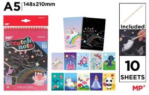 Škrábací notes A5 10 listů černý