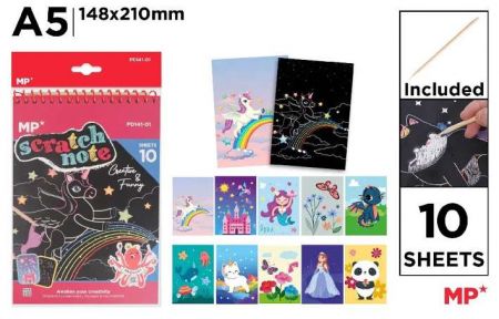 Škrábací notes A5 10 listů černý