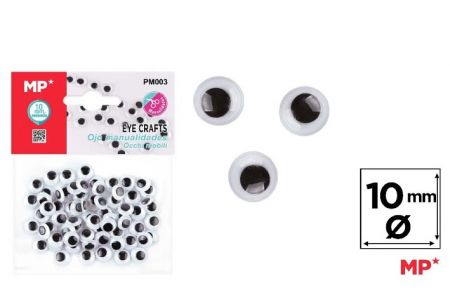 Oči samolepící 10 mm černé