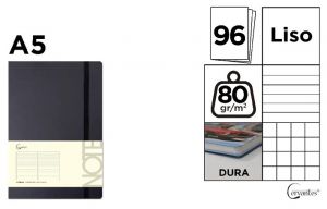 Notes A5 s gumou 96l - černý