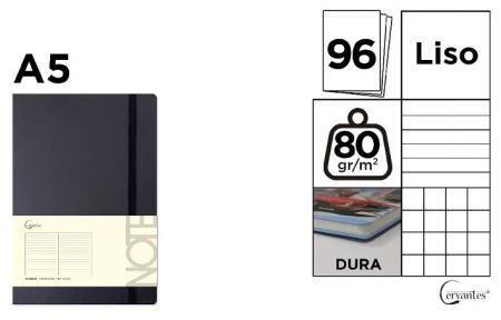 Notes A5 s gumou 96l - černý