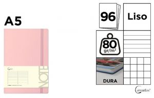 Notes A5 s gumou 96l  - světle růžová