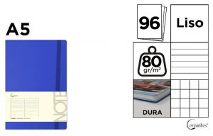 Notes A5 s gumou 96l  - modrá