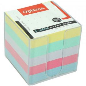 Kostka nelepená 5 barev v plastu 9 x 9 x 9 cm