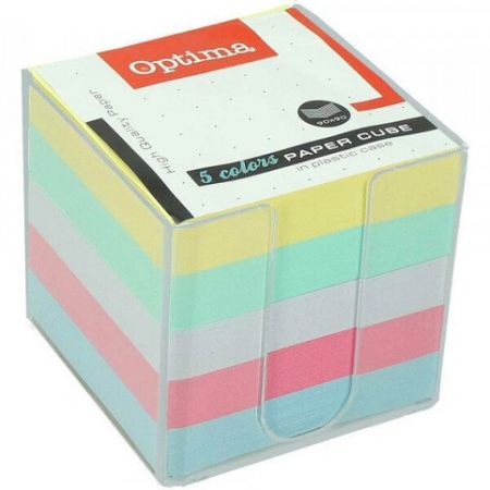 Kostka nelepená 5 barev v plastu 9 x 9 x 9 cm