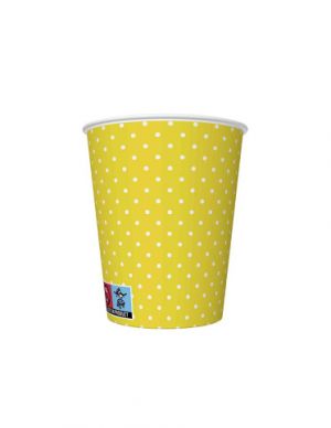 Papírový kelímek 0,25l White Dots on Sunflower Yellow