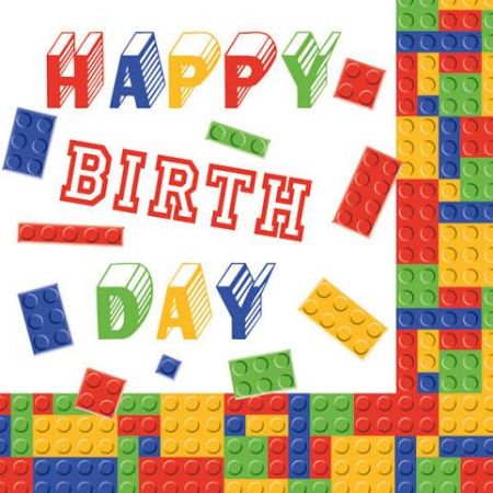 Ubrousky DAISY L (20ks) Building Blocks Birthday