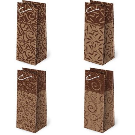 Papírová taška na láhev PAW s.c. AL-2 sestava 129 Kraft