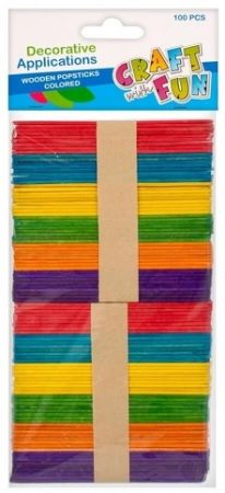 Dřívka barevné 100 ks