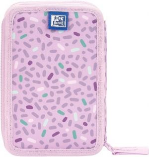 Penál Oxford 2 zipy fialový prazdný