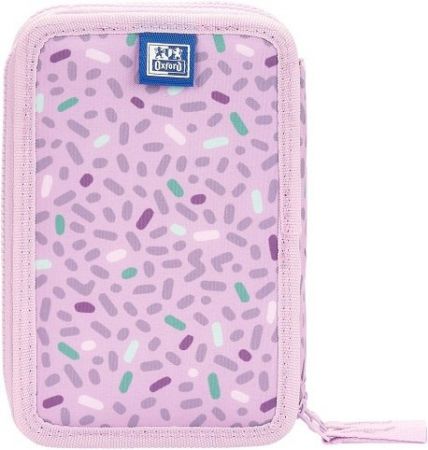 Penál Oxford 2 zipy fialový prazdný