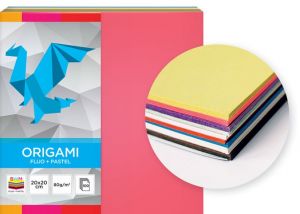 Origami papír 20 x 20 cm 100 ks mix fluo + pastel