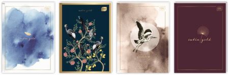 Záznamní kniha A5 70g  96l čtvereček Metallic Satin Gold