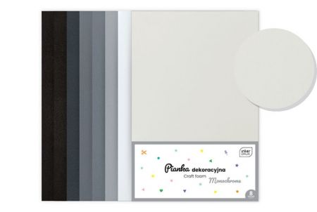 Dekorační pěnovka A4 8 ks Monochrome