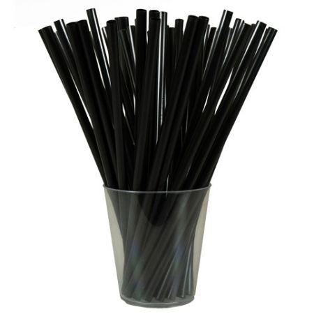 Brčko plastové znovupoužitelné 22 cm 20 ks černé