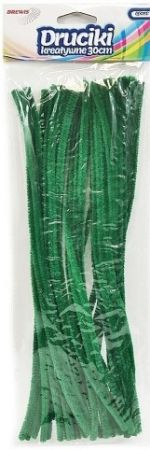 Drátek plyšový 30 cm 40 ks zelený