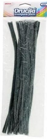 Drátek plyšový 30 cm 40 ks černý