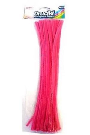 Drátek plyšový 30 cm 40 ks růžový