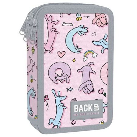 Penál 3 zipy vybavený - Pejsci