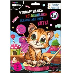 Škrábací obrázek + omalovánky Kočky