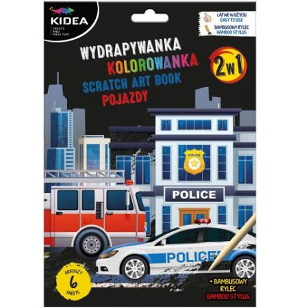 Škrábací obrázek + omalovánky Dopravní prostředky