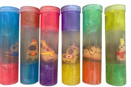 Barevné třpytivé slizy s kapybarami