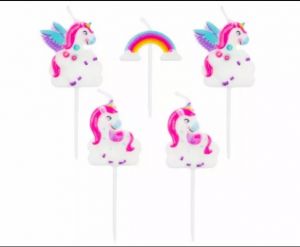 Dortové svíčky jednorožec 5ks