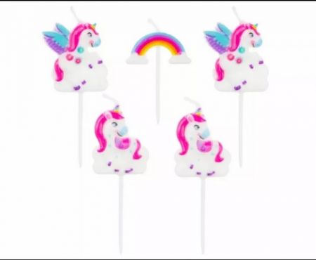 Dortové svíčky jednorožec 5ks