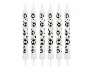 Scíčky dortové 8cm, 6ks+6 s potiskem Fotbalové míče