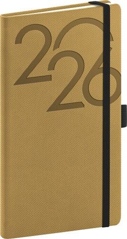 Diář kapesní Ajax 2026, zlatý, 9 x 15,5 cm / PGD-KAPAJ-6614