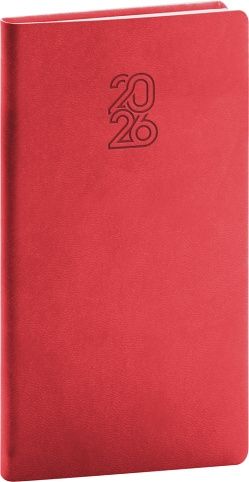 Diář kapesní Aprint 2026, červený, 9 x 15,5 cm / PGD-KAPAP-6140