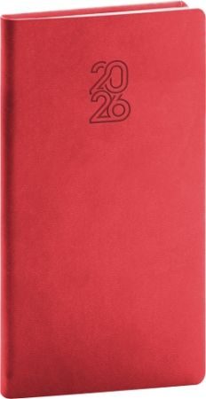 Diář kapesní Aprint 2026, červený, 9 x 15,5 cm / PGD-KAPAP-6140