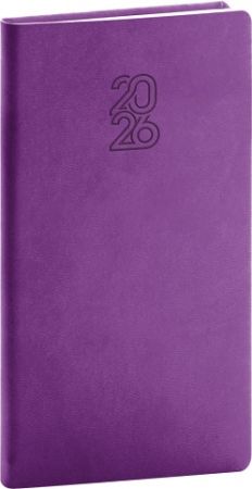Diář kapesní Aprint 2026, fialový, 9 x 15,5 cm / PGD-KAPAP-6864