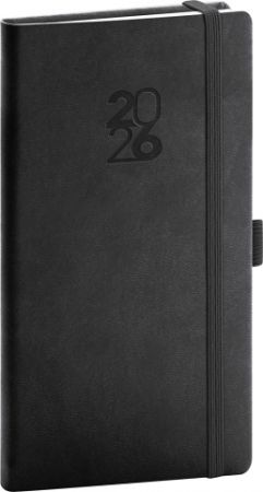 Diář kapesní Aprint Top 2026, černý, 9 x 15,5 cm / PGD-KAPAT-6001
