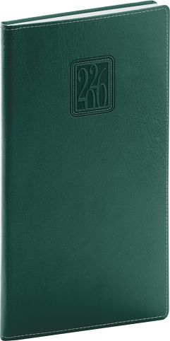 Diář kapesní Panama 2026, zelený, 9 x 15,5 cm / PGD-KAPPA-6389