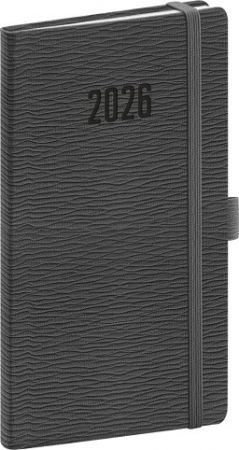 Diář kapesní Rivoli 2026, šedý, 9 x 15,5 cm / PGD-KAPRI-6002