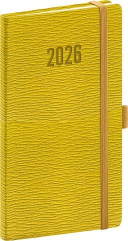 Diář kapesní Rivoli 2026, žlutozelený, 9 x 15,5 cm / PGD-KAPRI-6007