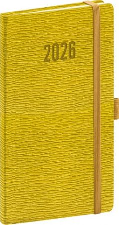 Diář kapesní Rivoli 2026, žlutozelený, 9 x 15,5 cm / PGD-KAPRI-6007