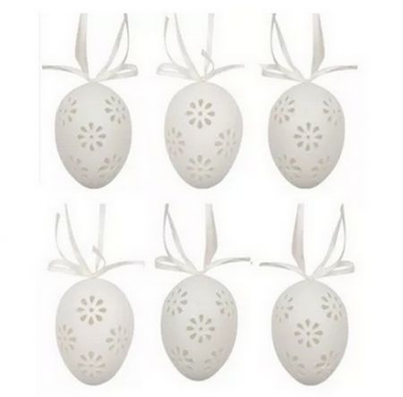 Vajíčka plastová na zavěšení 6cm, 6 ks v sáčku