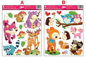 Samolepky na zeď lesní zvířátka 33 x 29 cm