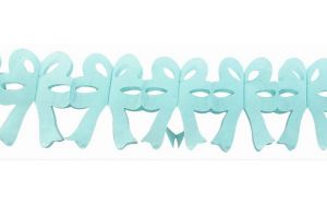 Girlanda papírová 300x20x18cm mašle světle modré